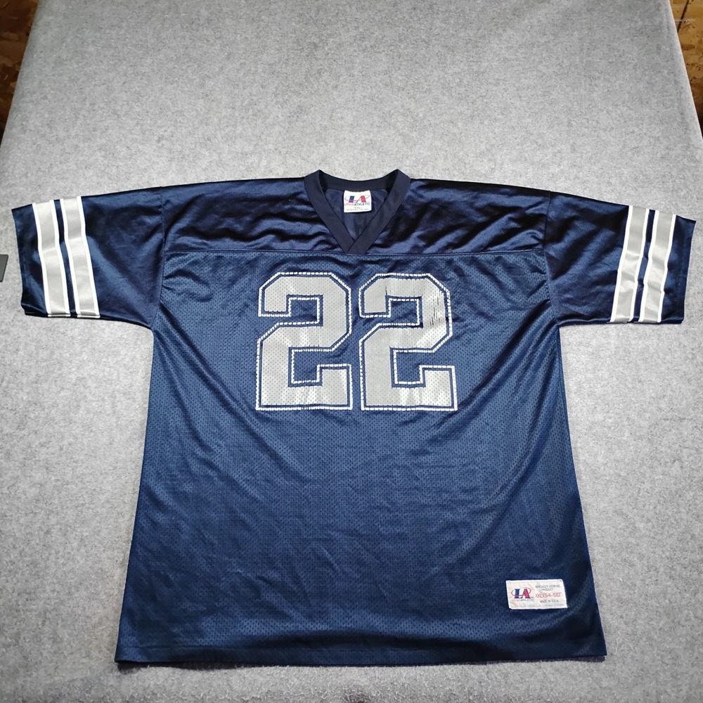 Vintage Logo Athletic 22 Football Jersey Emmitt Smith Mens 2XL Blue‎ Mesh USA